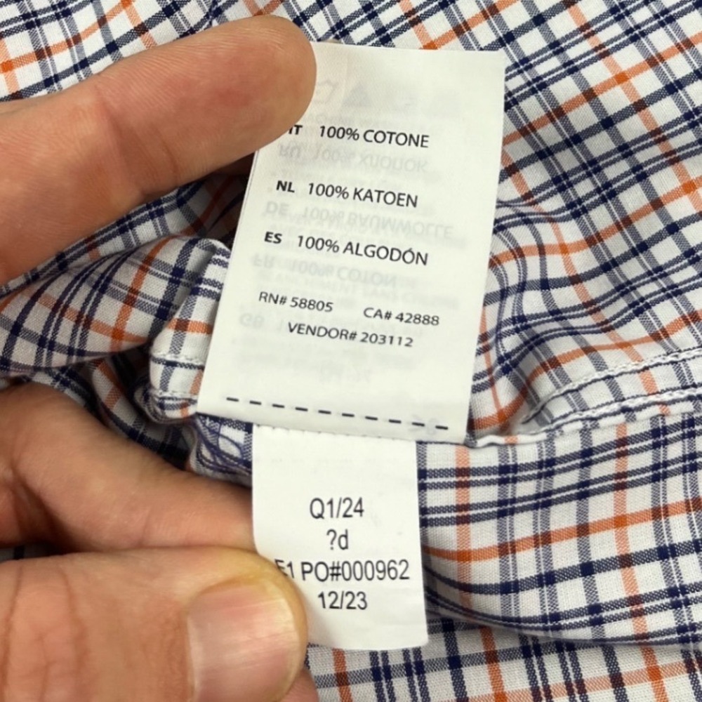 Oak Hill Premium Men's Button Up Shirt 17.5 36/37 Plaid Supima Cotton Non-Iron - Picture 8 of 8